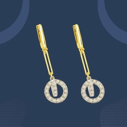 Dangling Rounds Long & Hanging Diamond Earring Pair For Her (ER436)