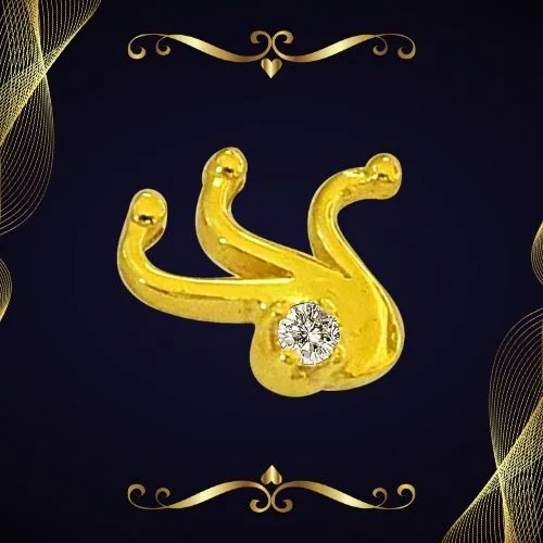 Trendy Curve Real Diamond 18kt Yellow Gold Nosepin (NP4)