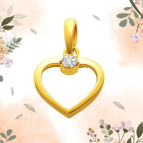 Evening Beauty Solitaire Real Diamond Pendant in 18kt Yellow Gold (P115)