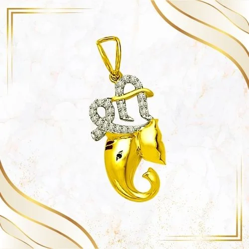 Ganesha - God of Creativity - Real Diamond Pendant (P1220)