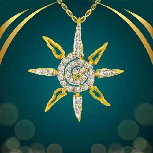 You Are My Star, 0.45cts Real Diamond Star Gold Pendant (P1340)