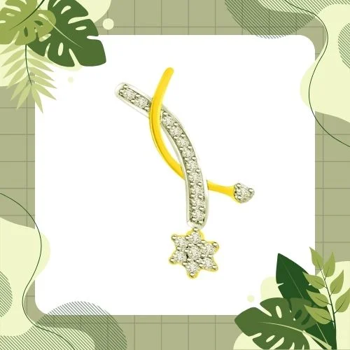 0.25cts Flower Real Diamond 18kt Yellow Gold Pendant (P648)