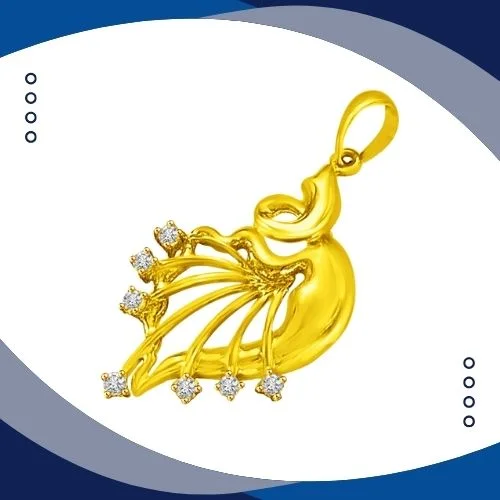 Enamouring Real Diamond & 18kt Yellow Gold Pendant (P856)