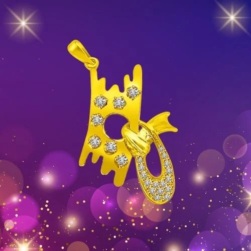 Lovely Eight 0.20cts Real Diamond & Gold 18kt Yellow Gold Pendant for My Princess (P906)