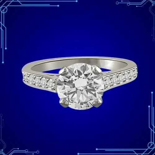 0.74TCW K/SI1 GIA Certified Sol Diamond Engagement Ring (0.74KSI1-S50W)