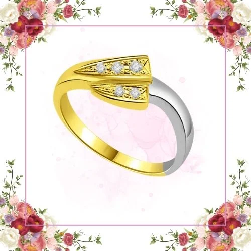 0.05cts Real Diamond Two Tone 18kt Ring (SDR1607)