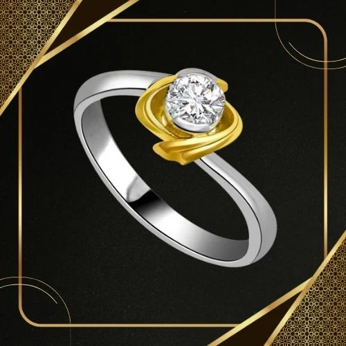 1.00cts Real Diamond Two Tone Solitaire Ring (SDR407)