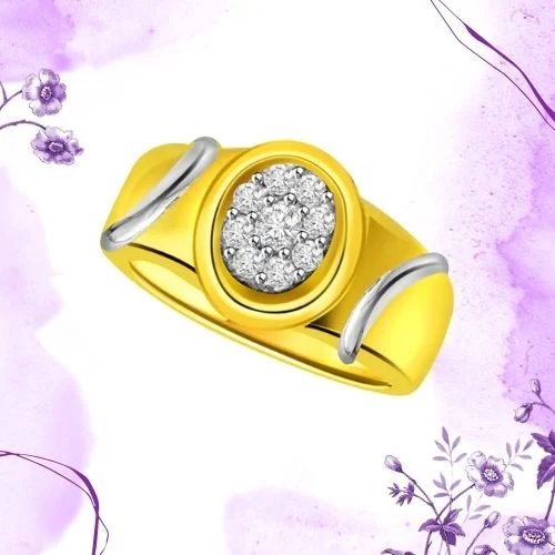 Two-Tone Real Diamond Gold Ring (SDR499)