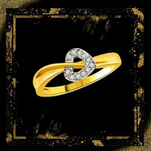 Real Diamond Heart Shape Gold Ring (SDR512)