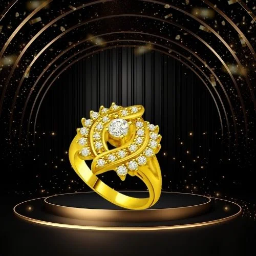 Designer Real Diamond Gold Ring (SDR557)