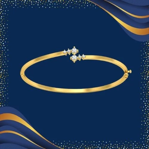 Real Diamond & Yellow Gold Plated 925 Solid Sterling Silver Bracelet for Your Love (SLBR3)
