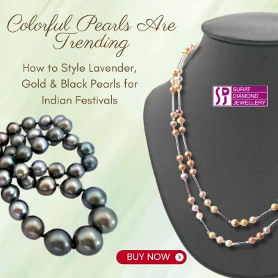 Colorful Pearls Are Trending How to Style Lavender, Gold & Black Pearls for Indian Festivals - 400x400