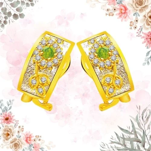 0.60 cts Diamond & Emerald Earring (ER318)