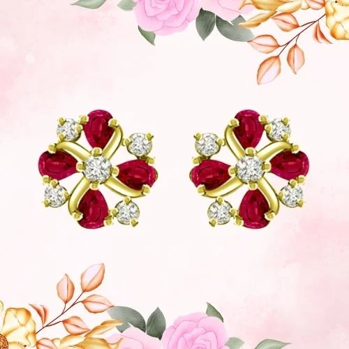 1.10 cts Diamond Ruby Earrings (ER373)