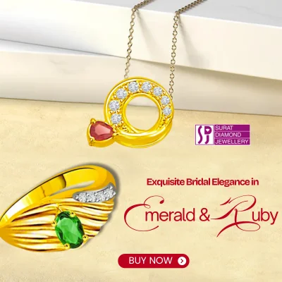 Exquisite Bridal Elegance in Emerald & Ruby - 400x400