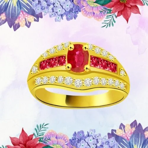 0.22cts Real Diamond & Ruby Ring (SDR976)