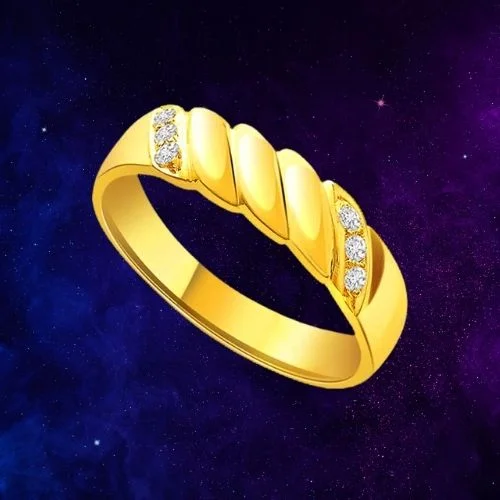 Glassy Gold Diamond Ring (S247)