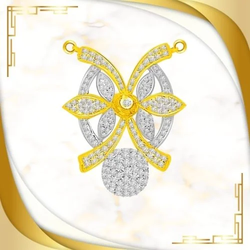 1.50cts Bow & Flower Chic Diamond Pendant Necklace (DN314)