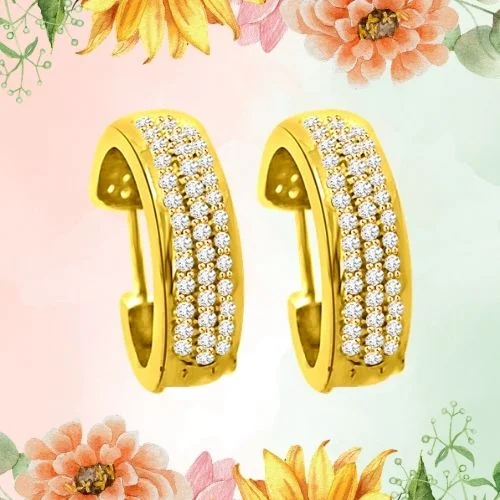 Bling Balis - Real Diamond & 18K Gold Hoop Earrings (ER12)