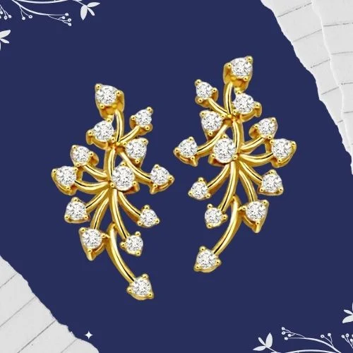 Sparkling Fairy Wand 1.04 cts Diamond Classic Earring (ER148)