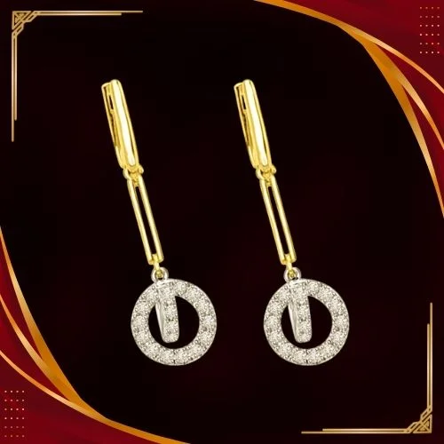 Dangling Rounds Long & Hanging Diamond Earring Pair For Her (ER436)