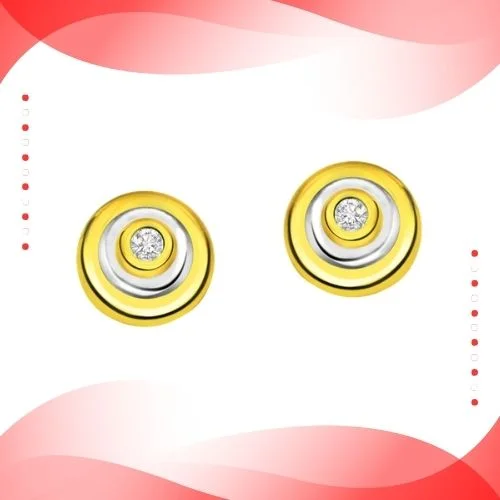 Circle of life - Real Diamond Two Tone Earrings (ER80)