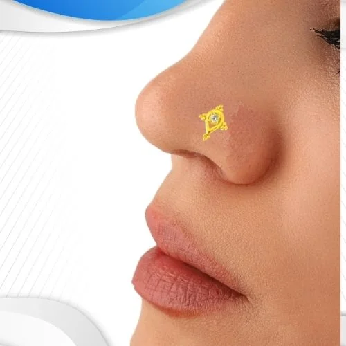 Pear Shaped Real Diamond 18kt Yellow Gold Nosepin (NP13)