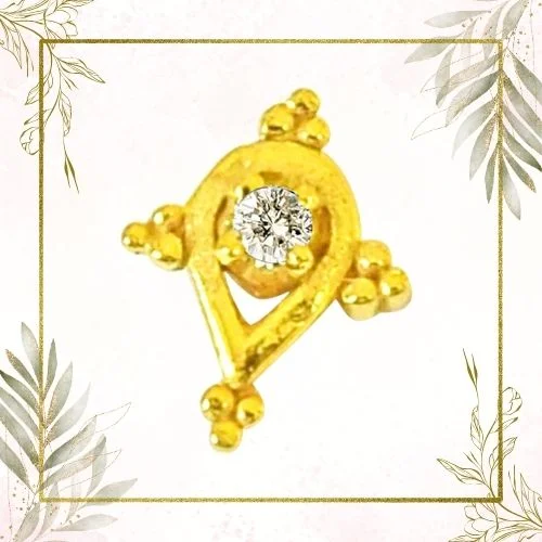 Pear Shaped Real Diamond 18kt Yellow Gold Nosepin (NP13)