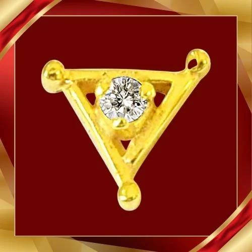 Triangle Shaped Real Diamond 18kt Yellow Gold Nosepin (NP15)
