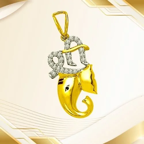 Ganesha - God of Creativity - Real Diamond Pendant (P1220)
