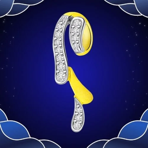 Deep Radiance - Real Diamond Two Tone Pendant (P458)