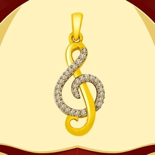 Real Diamond Two Tone Pendant (P986)