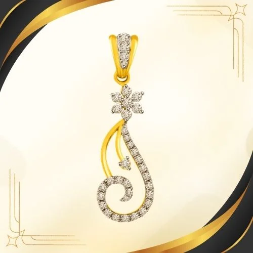 0.30cts Two Tone Gold & Real Diamond Pendant for My Beloved (P996)