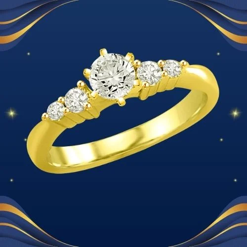 0.86TCW I/I1 18kt Yellow Gold GIA Certified Diamond Bridal Ring (0.86II1-S53)