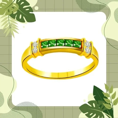 Green Swing Elegant Diamond & Emerald Ring (SDR1073)