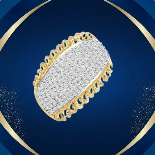 Pave Setting Real Diamond Ring In Wide Band In 18k Gold (SDR1244)