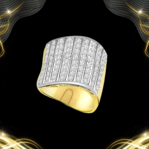 Pave Set Real Diamond Wide Band Ring In 18k Gold (SDR1251)