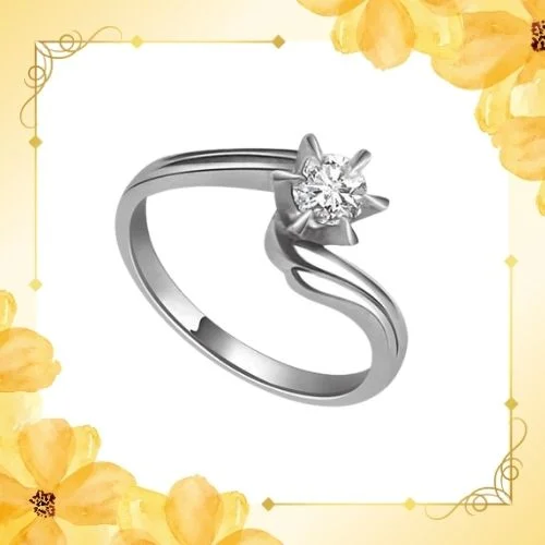 Sparkle Love 0.50cts Solitaire Real Diamond White Gold Ring (SDR274)