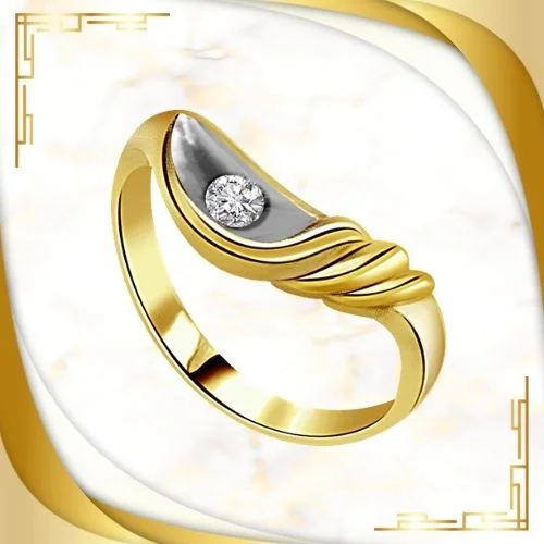 0.20cts Real Diamond Two Tone Solitaire Ring (SDR373)