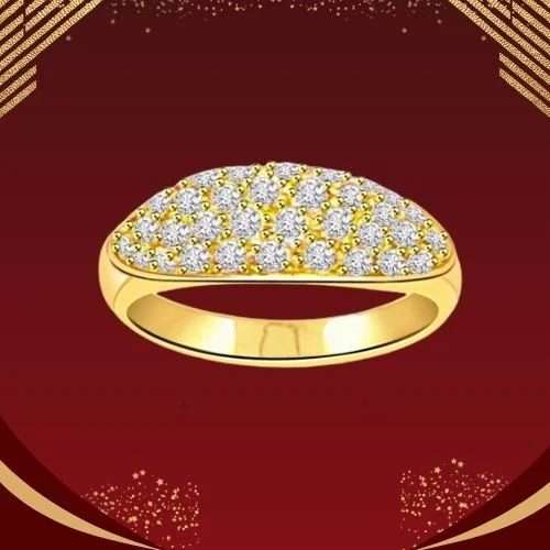 0.64cts Real Diamond Pave 18kt Gold Ring (SDR425)