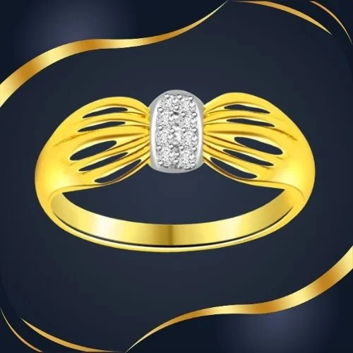 Two-Tone Real Diamond Gold Ring (SDR467)
