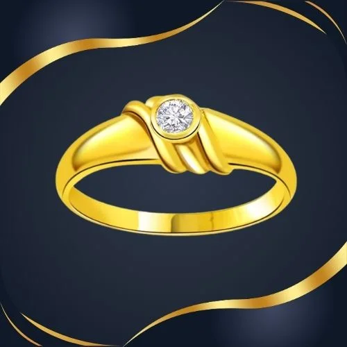 Real Diamond Solitaire Gold Ring (SDR471)