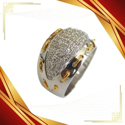 Sensation - Real Diamond & 18K Rhodium Plated Pave Ring (SDR6)