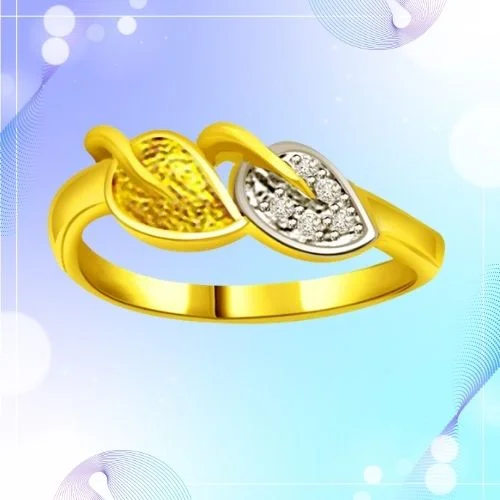 Trendy Real Diamond Two-Tone Ring (SDR660)
