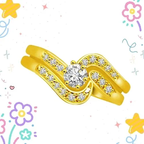 Shimmer Real Diamond Gold Ring (SDR783)