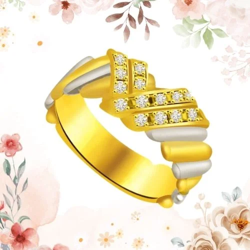 Trendy Real Diamond Gold Ring (SDR843)