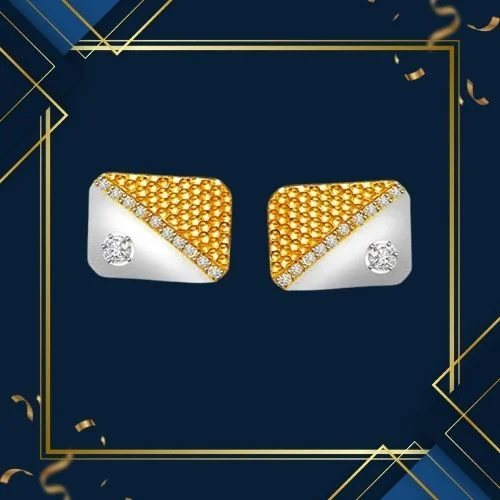 Clutch N Cuff - 0.28ct VS Diamond Gold Cufflinks (CF18)