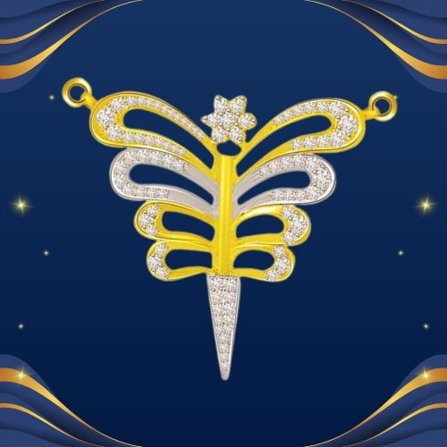 Elegant Love Charm Diamond & Gold Pendant (DN213)