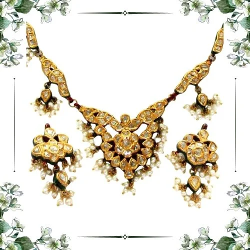 Peacock Design Meenakari Jadtar Diamond set (DN22)