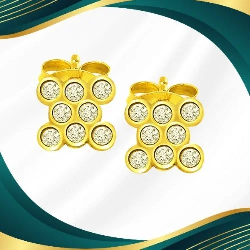 Studded Surprize - Real Diamond Earrings (ER133)